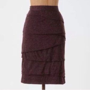 Anthropologie Woolen Jersey Layered Pencil Skirt
